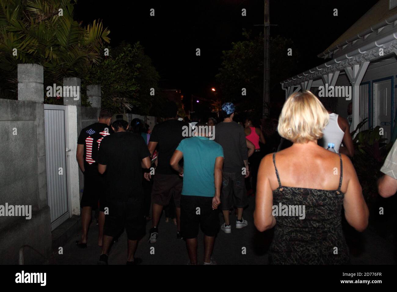 Carnaval aux Saintes Guadeloupe la nuit Banque D'Images