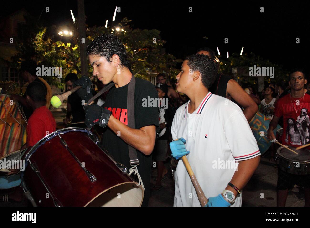 Carnaval aux Saintes Guadeloupe la nuit Banque D'Images