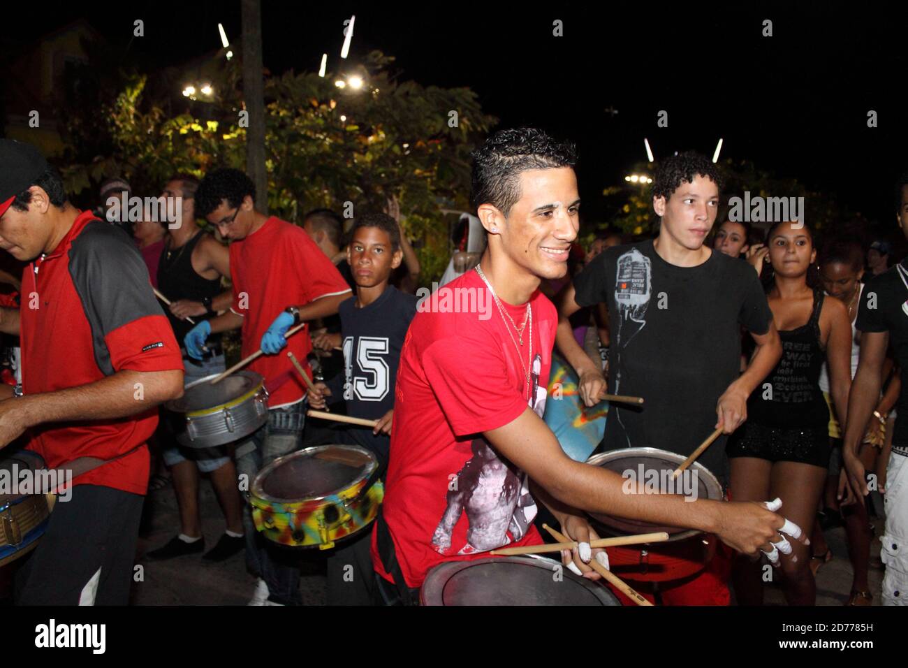 Carnaval aux Saintes Guadeloupe la nuit Banque D'Images