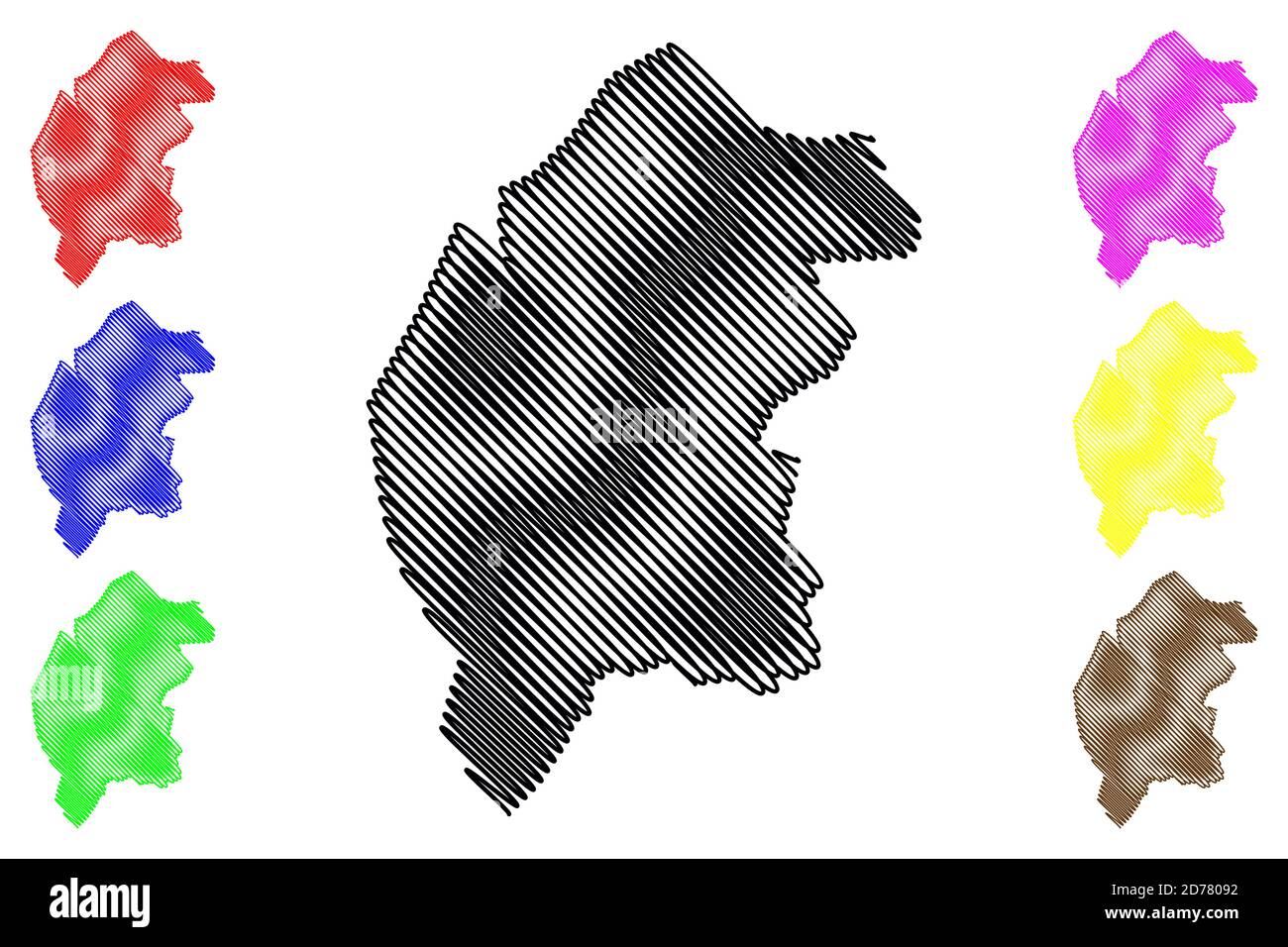 Illustration vectorielle de la carte de la ville d'Ambato (République de l'Équateur, province de Tungurahua), schéma de scribble carte de la ville de San Juan de Ambato Illustration de Vecteur