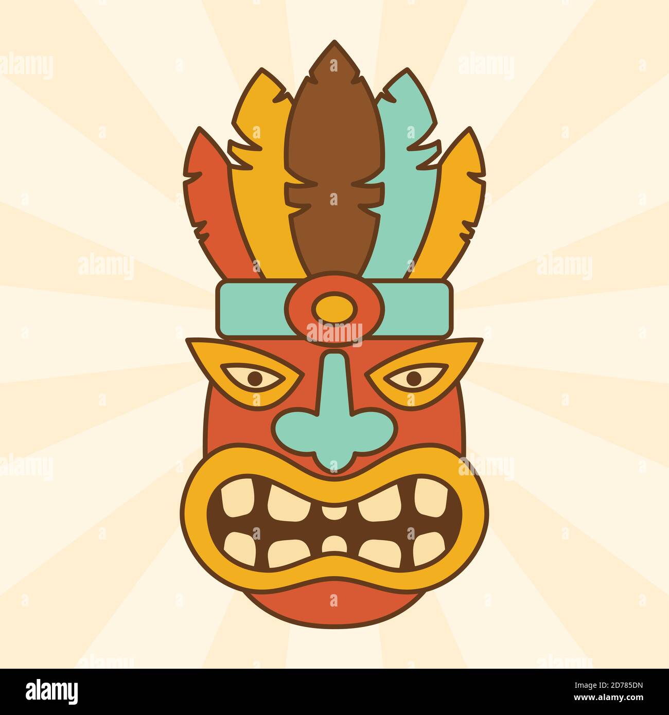 Dessin abstrait de dessin animé ethnique masque vecteur concept. Illustration du symbole aborigène traditionnel masqué. Illustration vectorielle EPS.8 EPS.10 Illustration de Vecteur