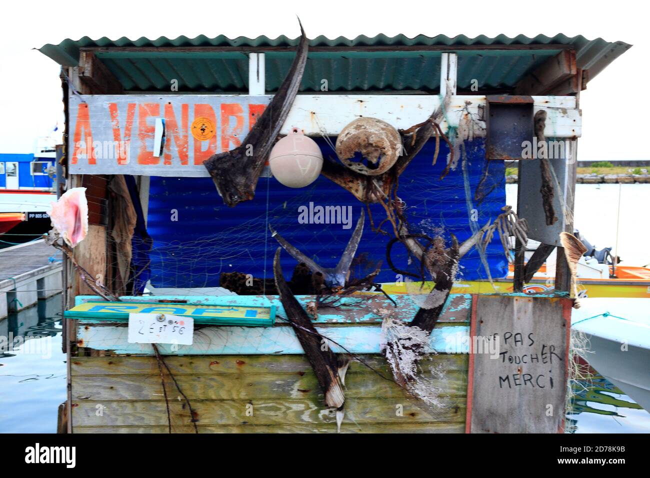 Port de Saint-François en Guadeloupe : retour du moment de pêche Banque D'Images