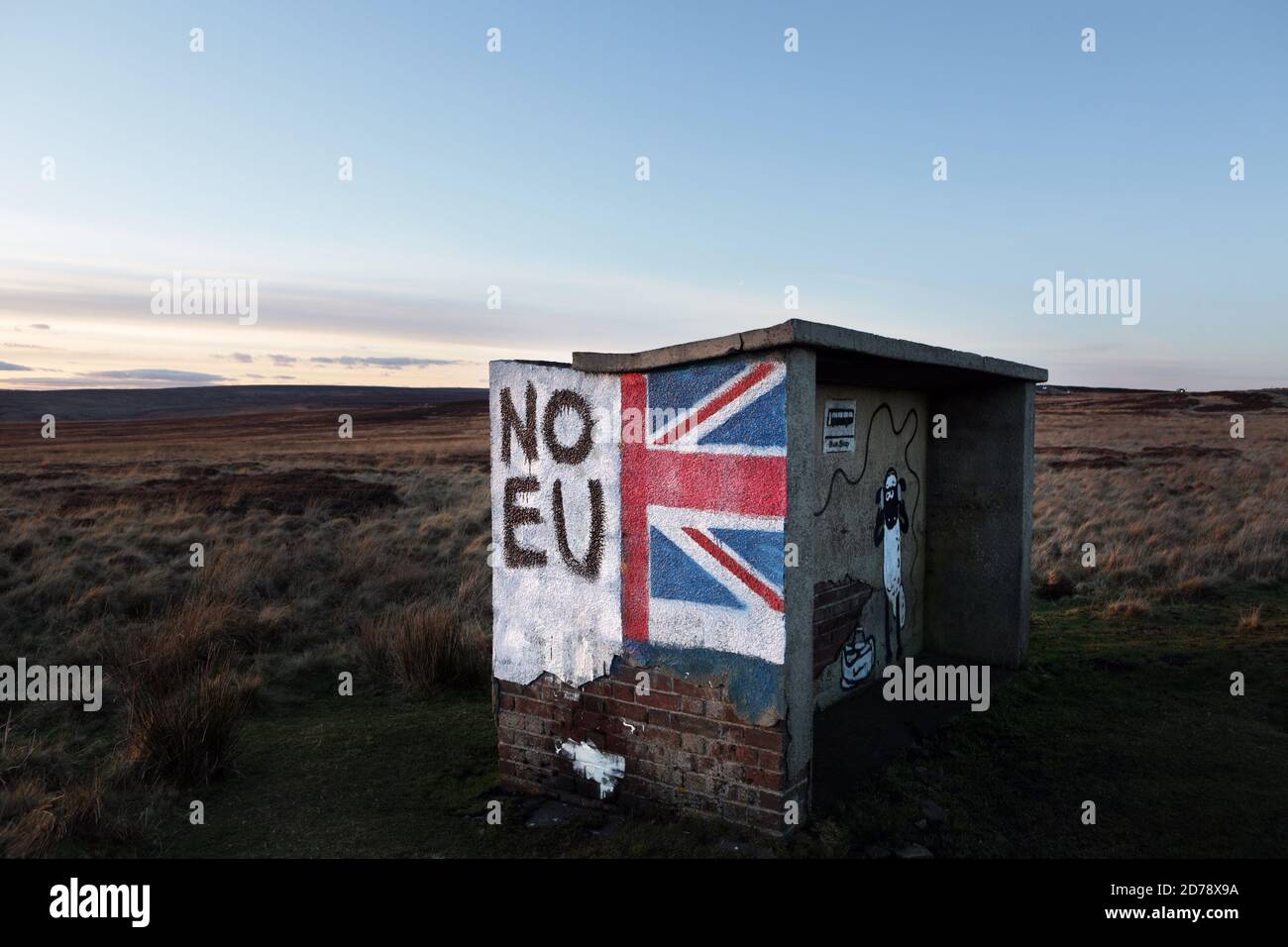 Fresque pro Brexit sur les Maures de North York. Banque D'Images