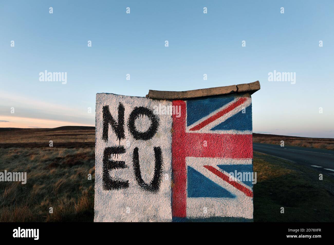 Fresque pro Brexit sur les Maures de North York. Banque D'Images