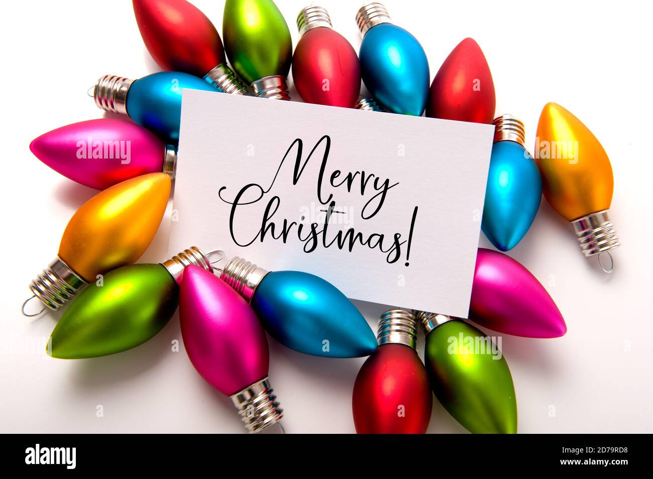 Boules de Noël, boule avec note de joyeux Noël Banque D'Images