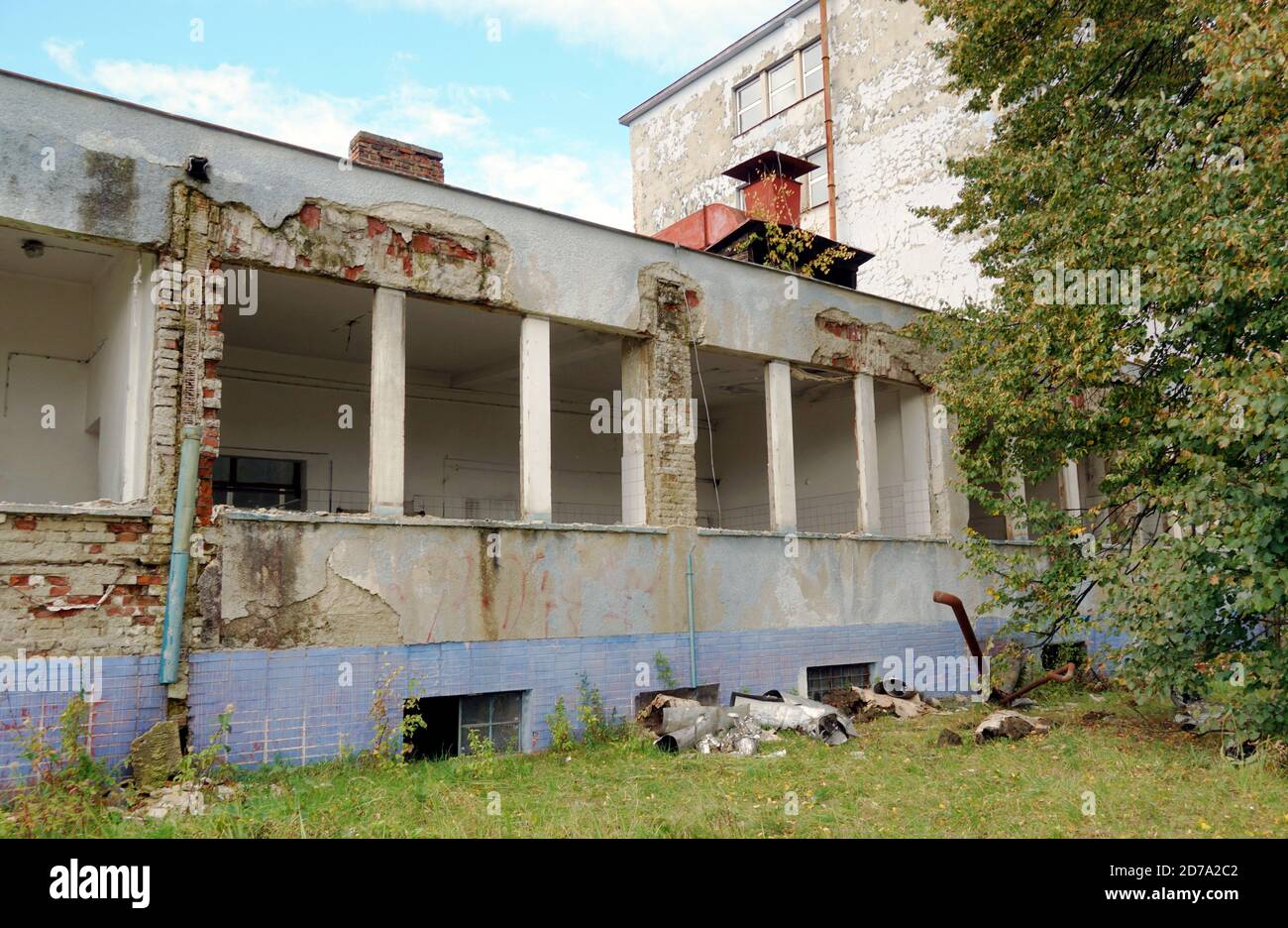 Bâtiment industriel de RamManille dans un quartier industriel à la périphérie d'une ville provinciale Martin en Slovaquie en Europe. Il était fort. Banque D'Images