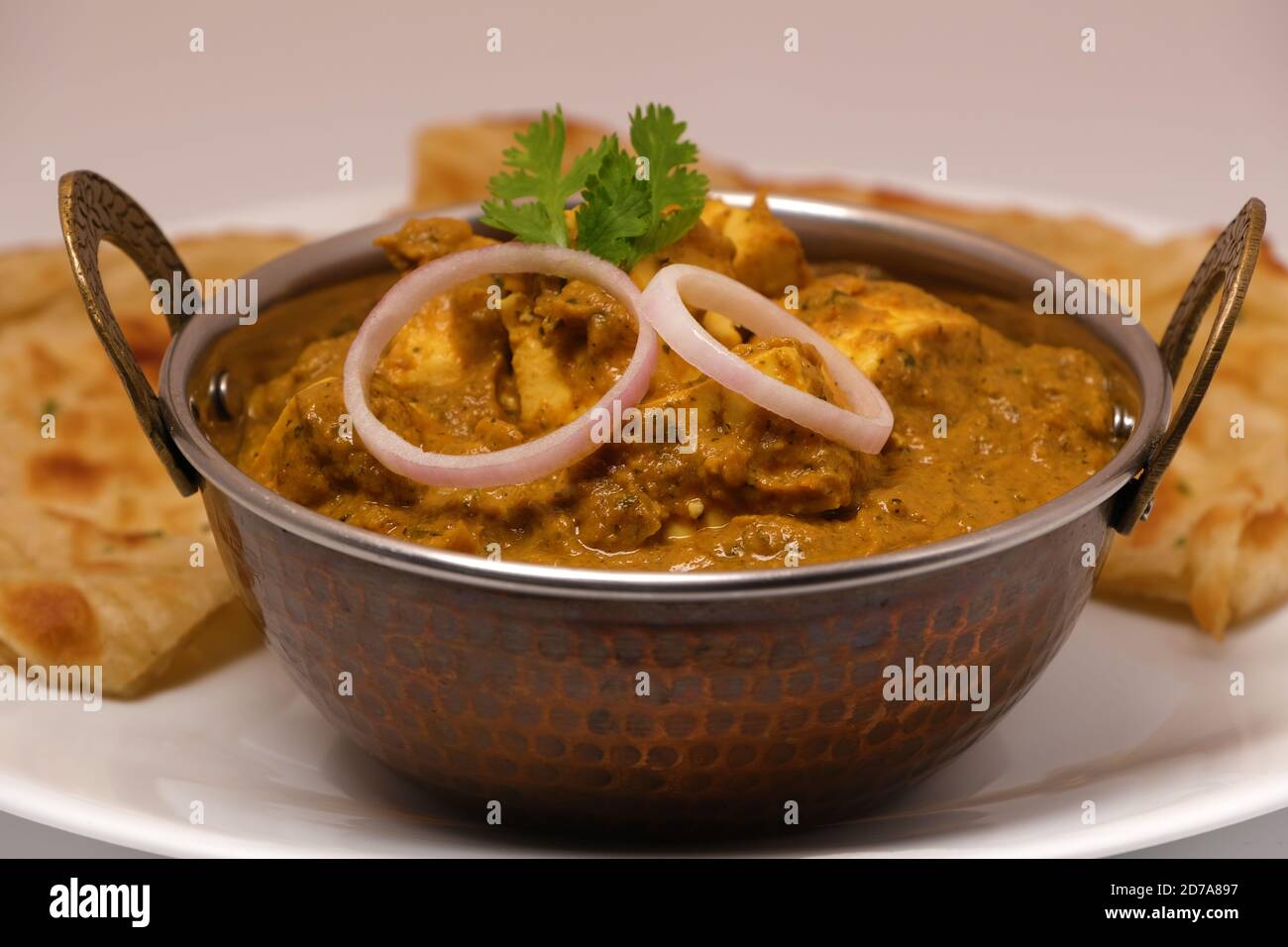 Cuisine indienne ou curry indien et pain Banque D'Images