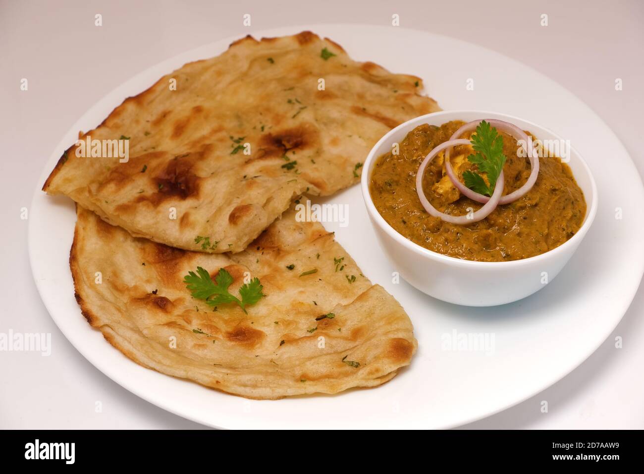 Cuisine indienne ou curry indien et pain Banque D'Images