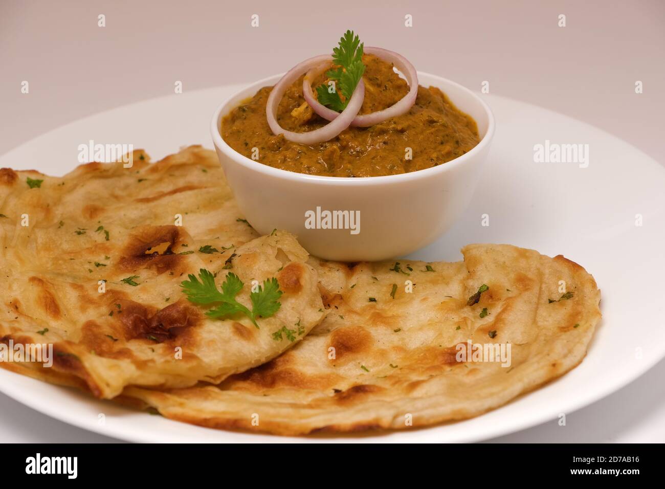 Cuisine indienne ou curry indien et pain Banque D'Images