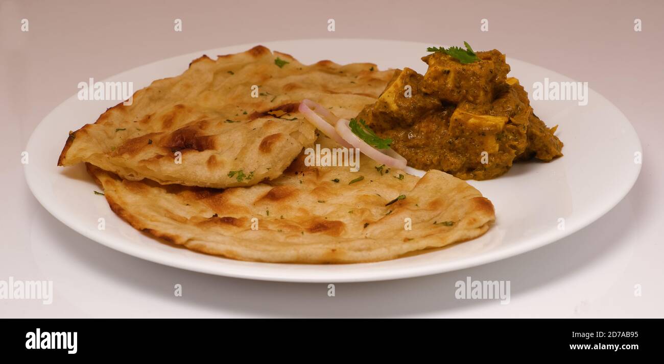 Cuisine indienne ou curry indien et pain Banque D'Images