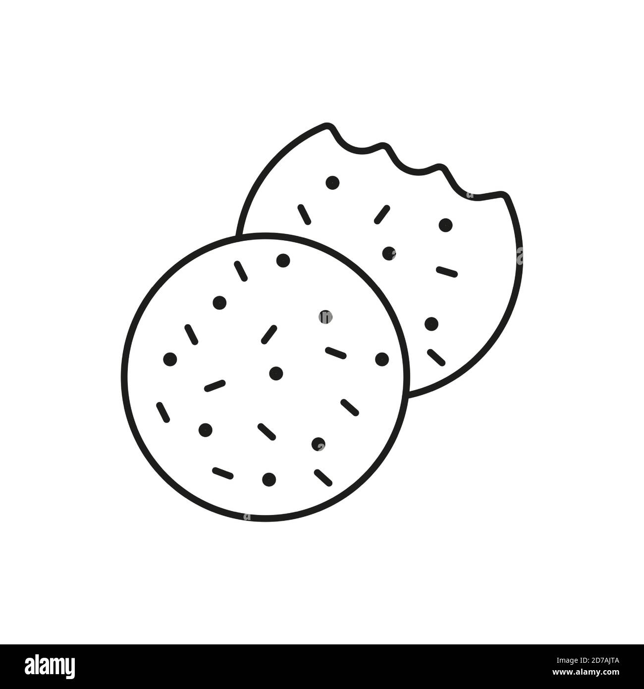 icône cookies élément de l'icône de boulangerie pour le concept mobile et les applications web. L'icône des cookies en ligne fine peut être utilisée pour le Web et les mobiles. Icône Premium sur blanc Illustration de Vecteur