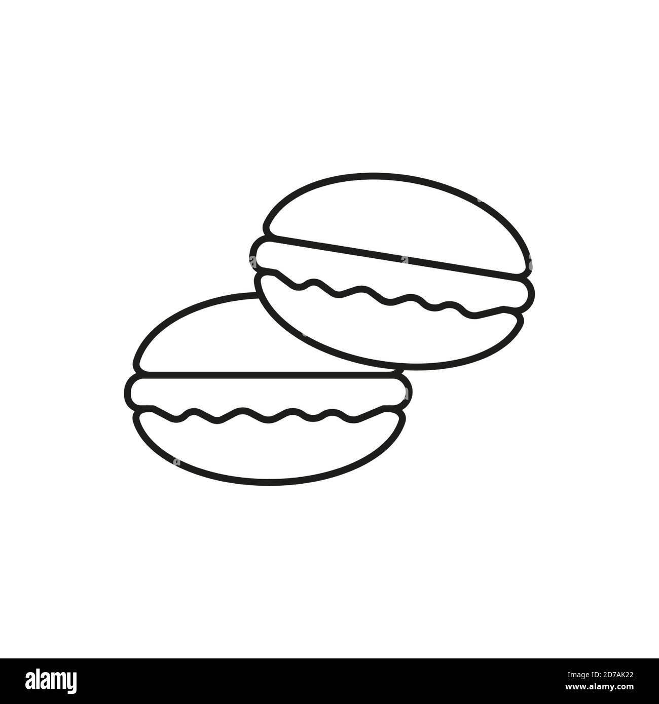 macarons icon élément de l'icône de boulangerie pour le concept mobile et les applications web. L'icône de macarons à ligne mince peut être utilisée pour le Web et le mobile. Icône Premium sur blanc Illustration de Vecteur
