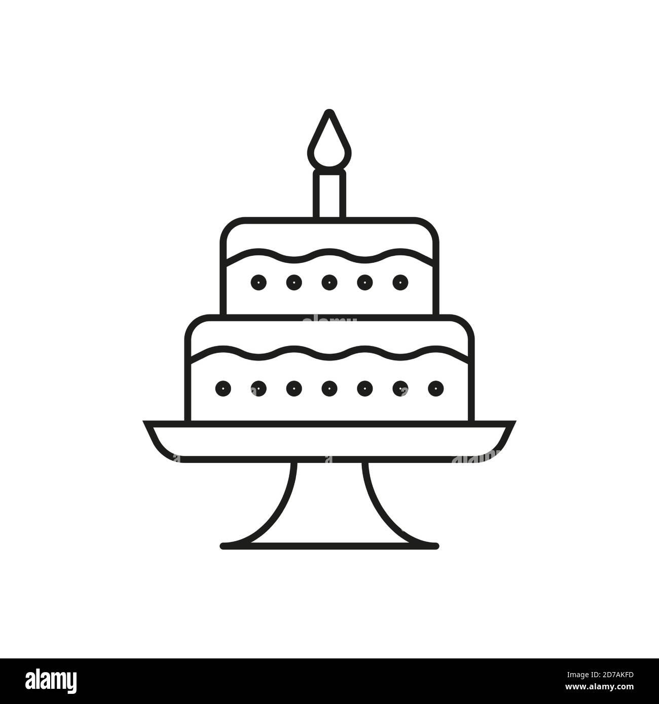 icône de gâteau élément de l'icône de boulangerie pour le concept mobile et les applications web. L'icône de gâteau en ligne fine peut être utilisée pour le Web et le mobile. Icône Premium sur fond blanc Illustration de Vecteur