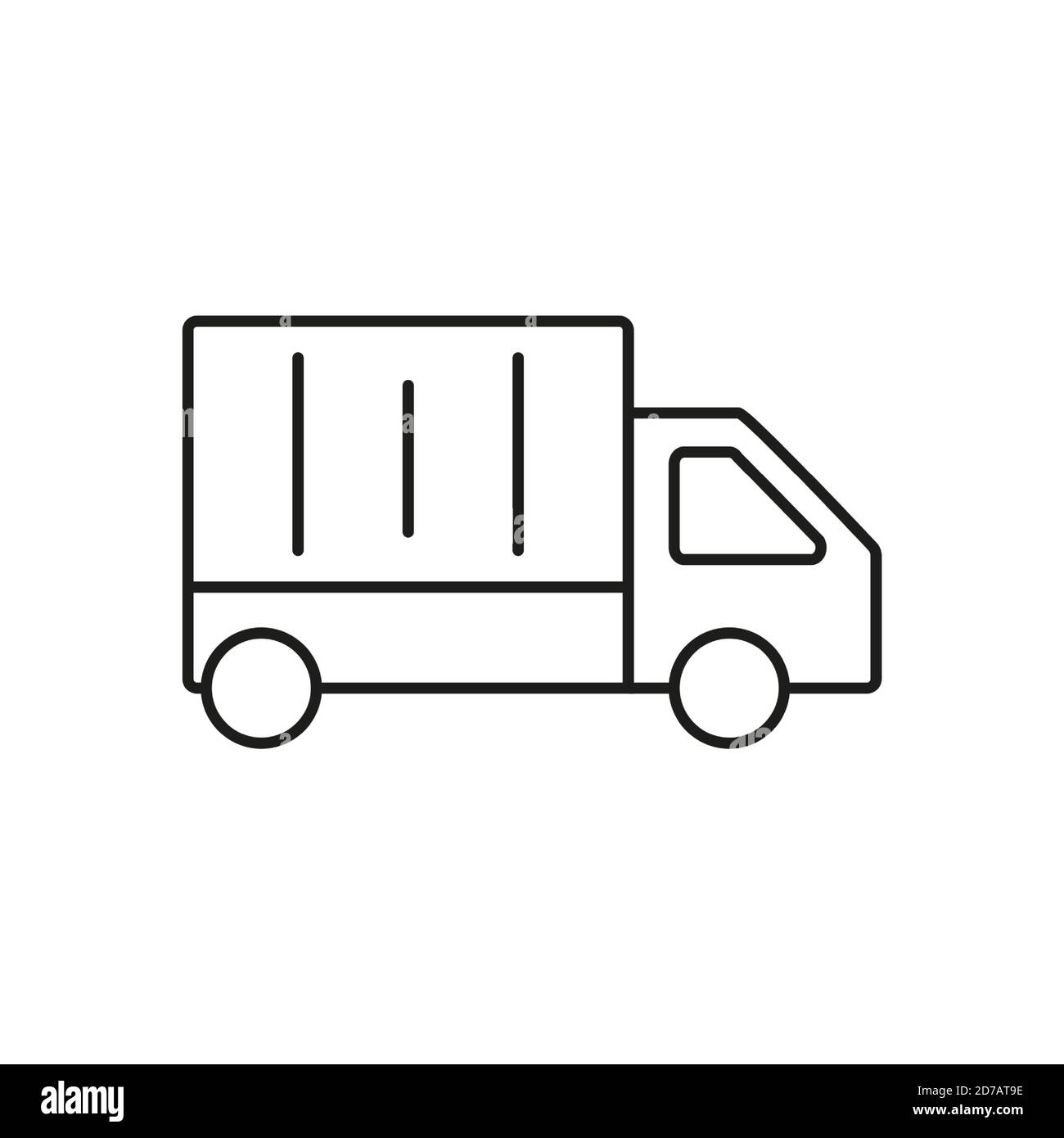 icône de camion élément de l'icône de logistique pour le concept mobile et les applications web. L'icône de camion en ligne fine peut être utilisée pour le Web et le mobile. Icône Premium sur blanc Illustration de Vecteur