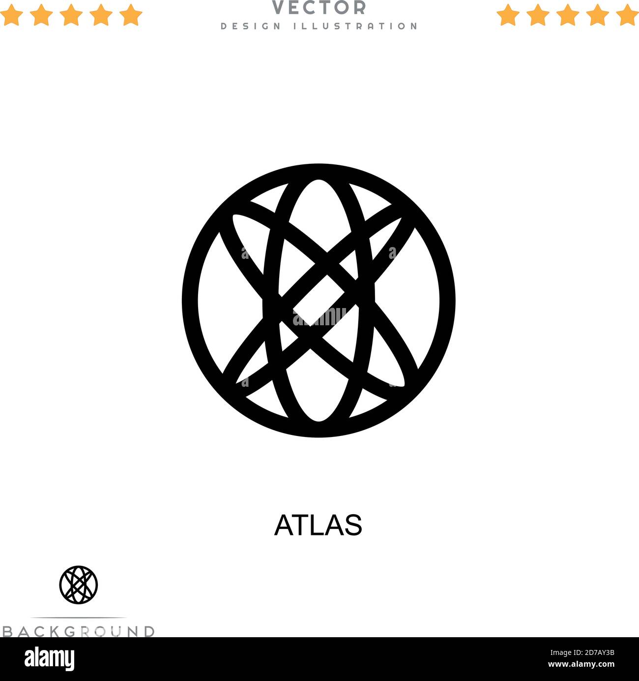 Icône Atlas. Élément simple de la collecte des perturbations numériques. Icône Line Atlas pour les modèles, les infographies et plus encore Illustration de Vecteur