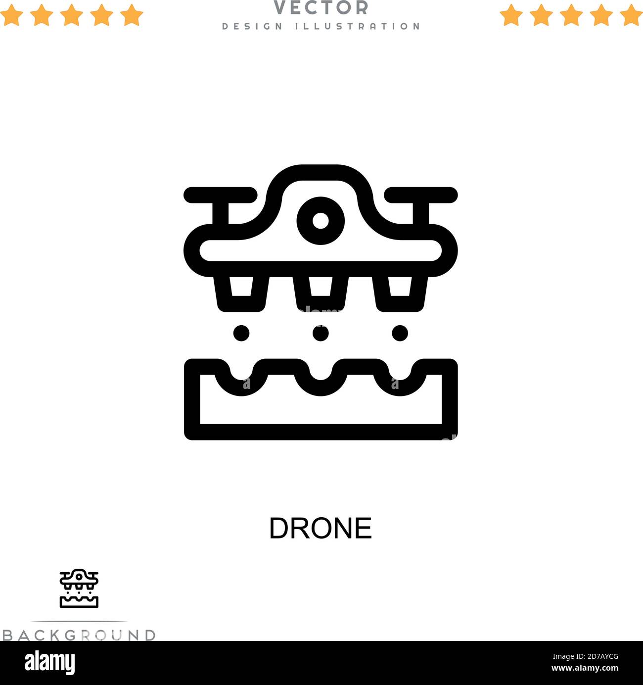 Icône de drone. Élément simple de la collecte des perturbations numériques. Icône Line Drone pour les modèles, les infographies et plus encore Illustration de Vecteur