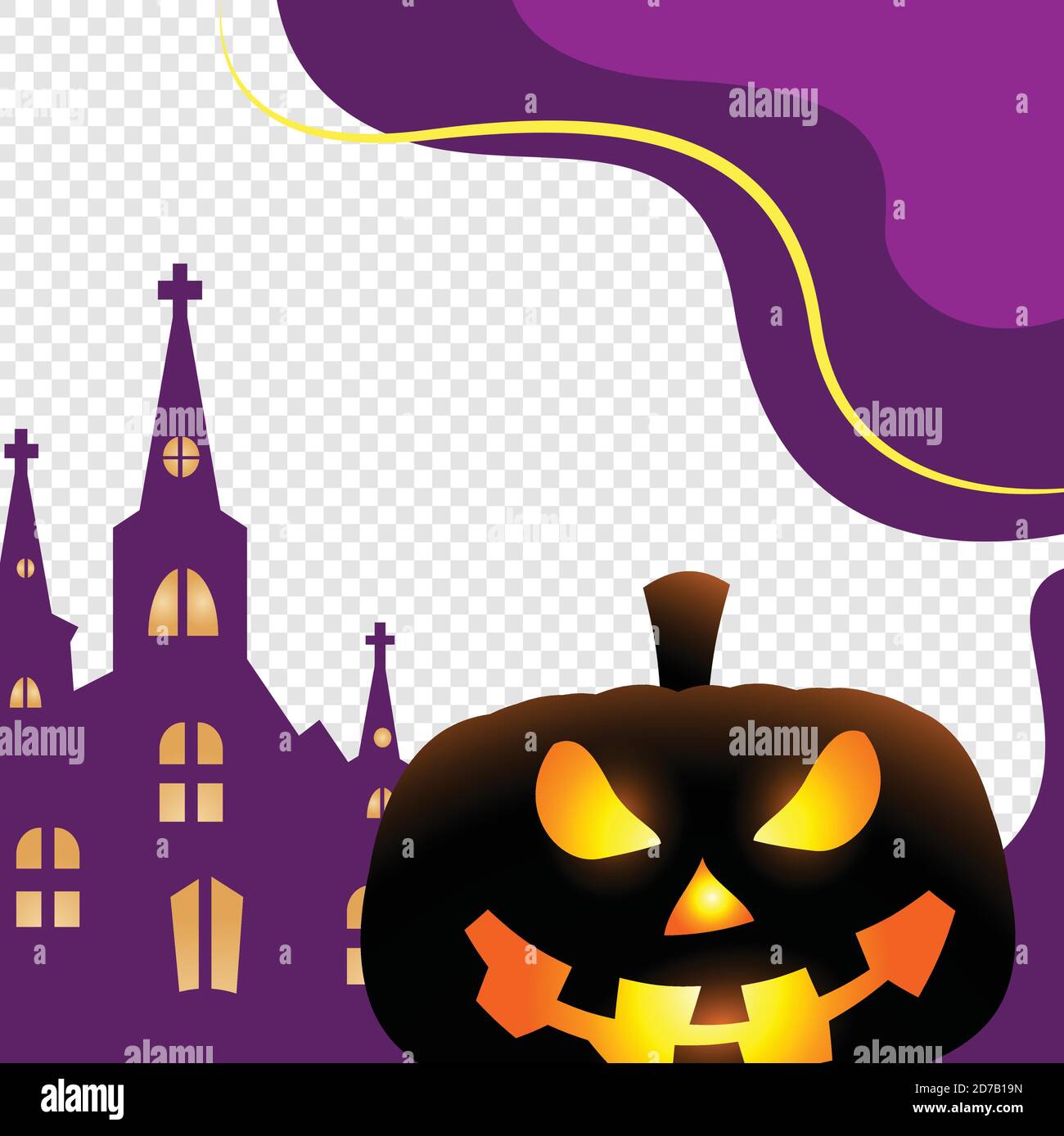 modèle vectoriel d'histoire instagram de citrouille jack. Joyeux Halloween Illustration de Vecteur