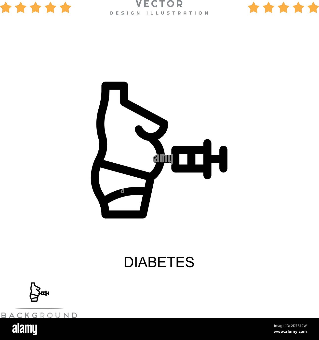 Icône diabète. Élément simple de la collecte des perturbations numériques. Icône diabète de ligne pour les modèles, infographies et plus encore Illustration de Vecteur