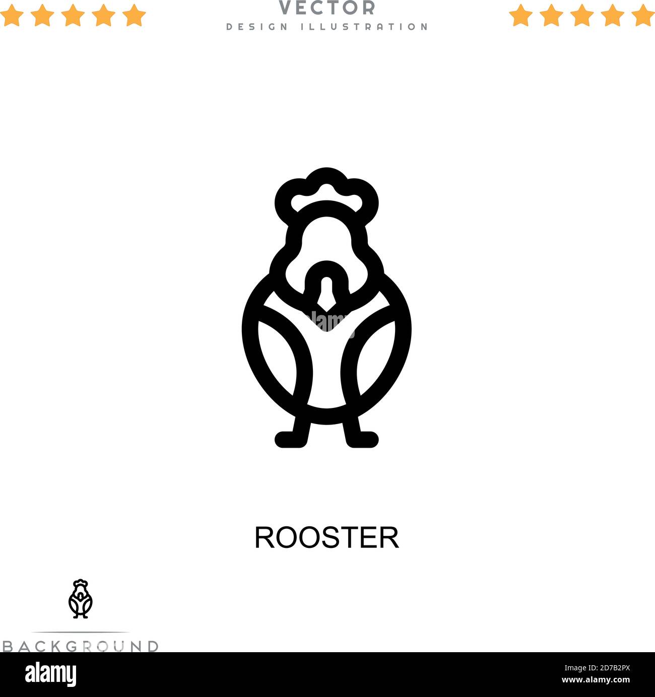 Icône Rooster. Élément simple de la collecte des perturbations numériques. Icône Line Rooster pour les modèles, les infographies et bien plus encore Illustration de Vecteur