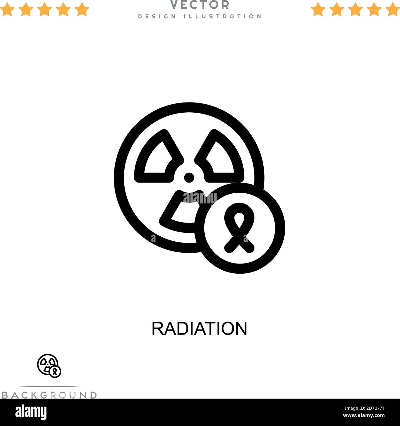 Icône rayonnement. Élément simple de la collecte des perturbations numériques. Icône Radiation de ligne pour les modèles, les infographies et plus encore Illustration de Vecteur