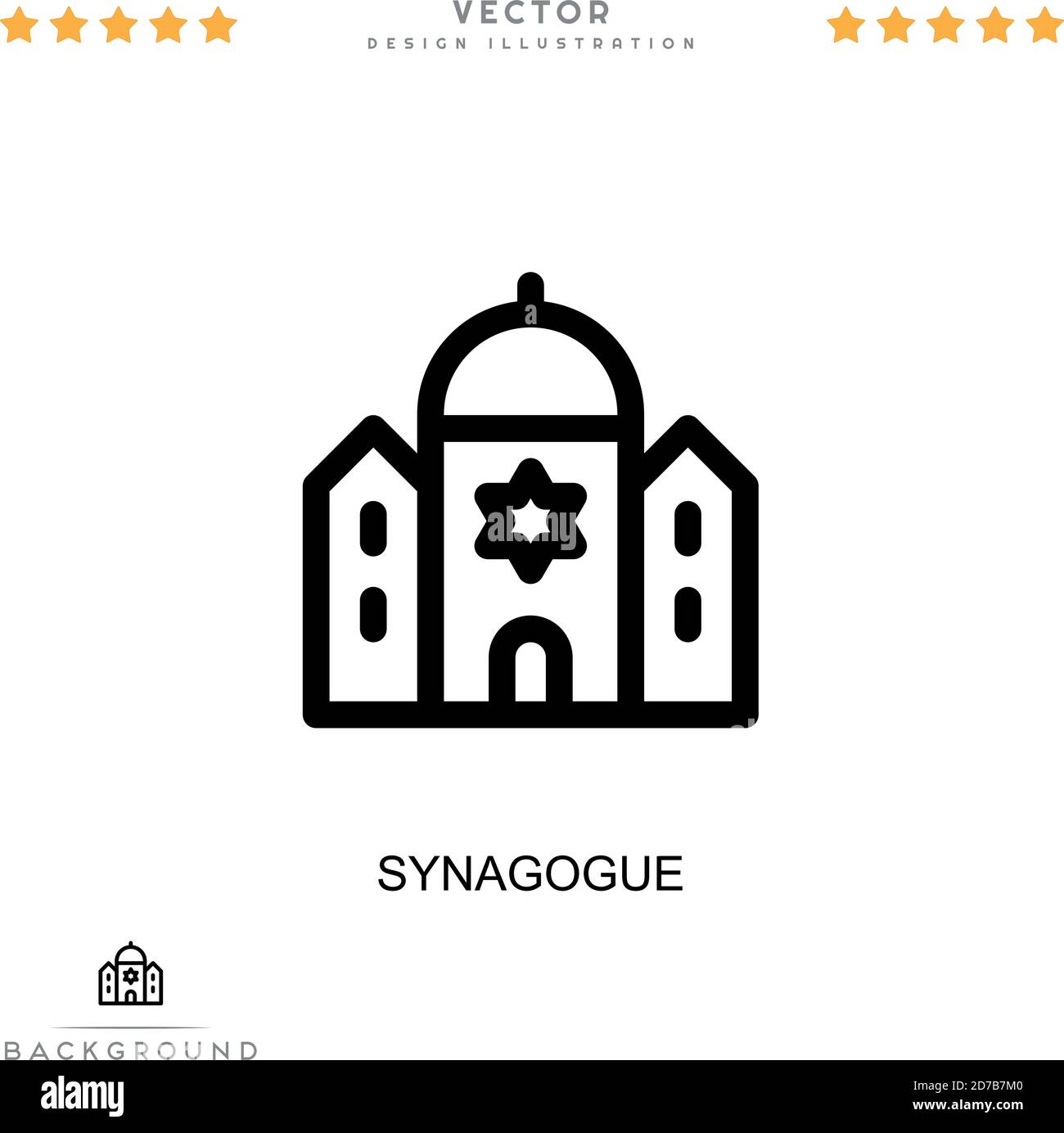 Icône Synagogue. Élément simple de la collecte des perturbations numériques. Icône Line Synagogue pour modèles, infographies et plus encore Illustration de Vecteur