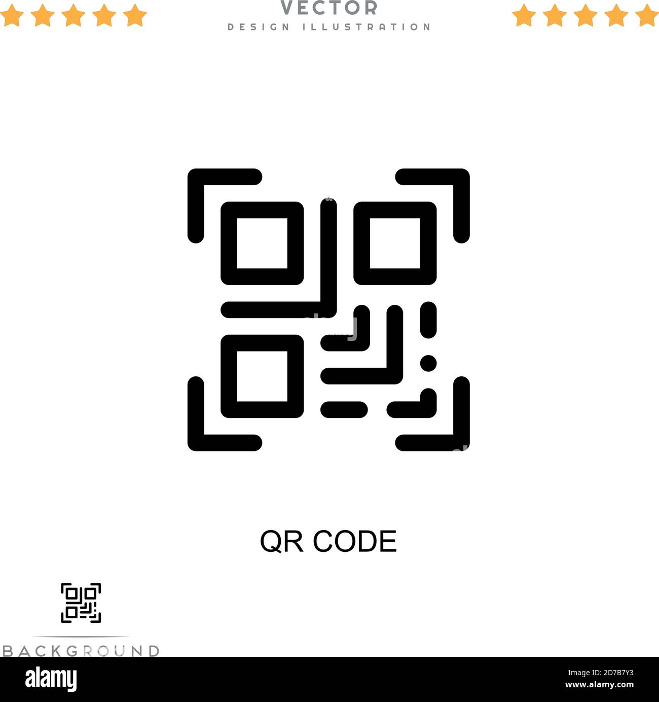 Icône de code QR. Élément simple de la collecte des perturbations numériques. Icône de code QR de ligne pour les modèles, les infographies et plus encore Illustration de Vecteur