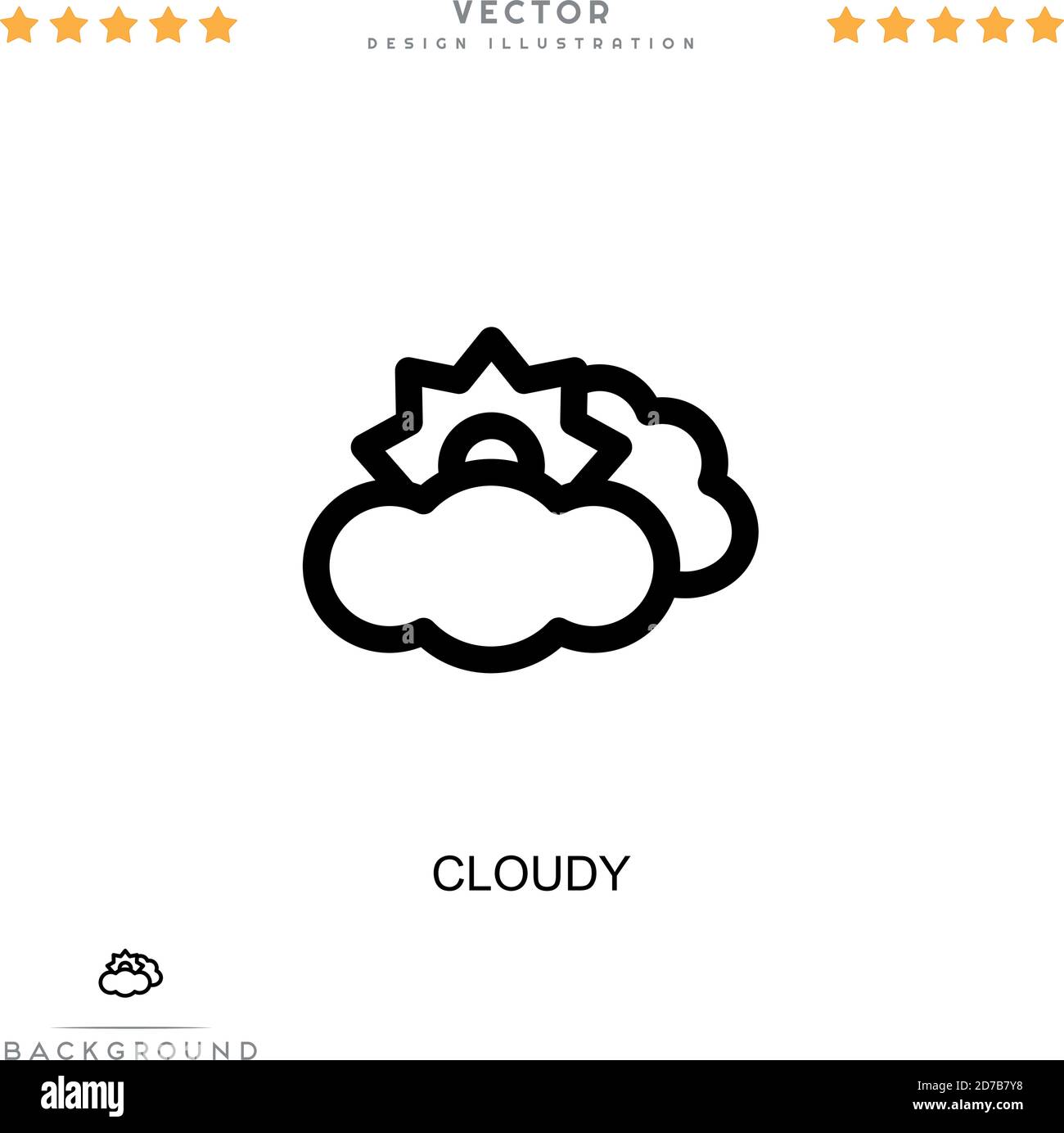 Icône nuageux. Élément simple de la collecte des perturbations numériques. Icône Line Cloudy pour modèles, infographies et bien plus encore Illustration de Vecteur