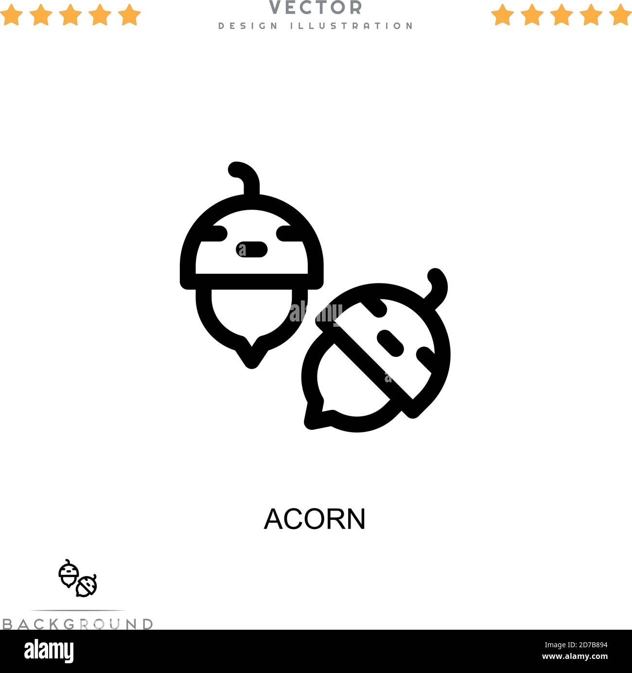 Icône Acorn. Élément simple de la collecte des perturbations numériques. Icône Line Acorn pour les modèles, les infographies et plus encore Illustration de Vecteur