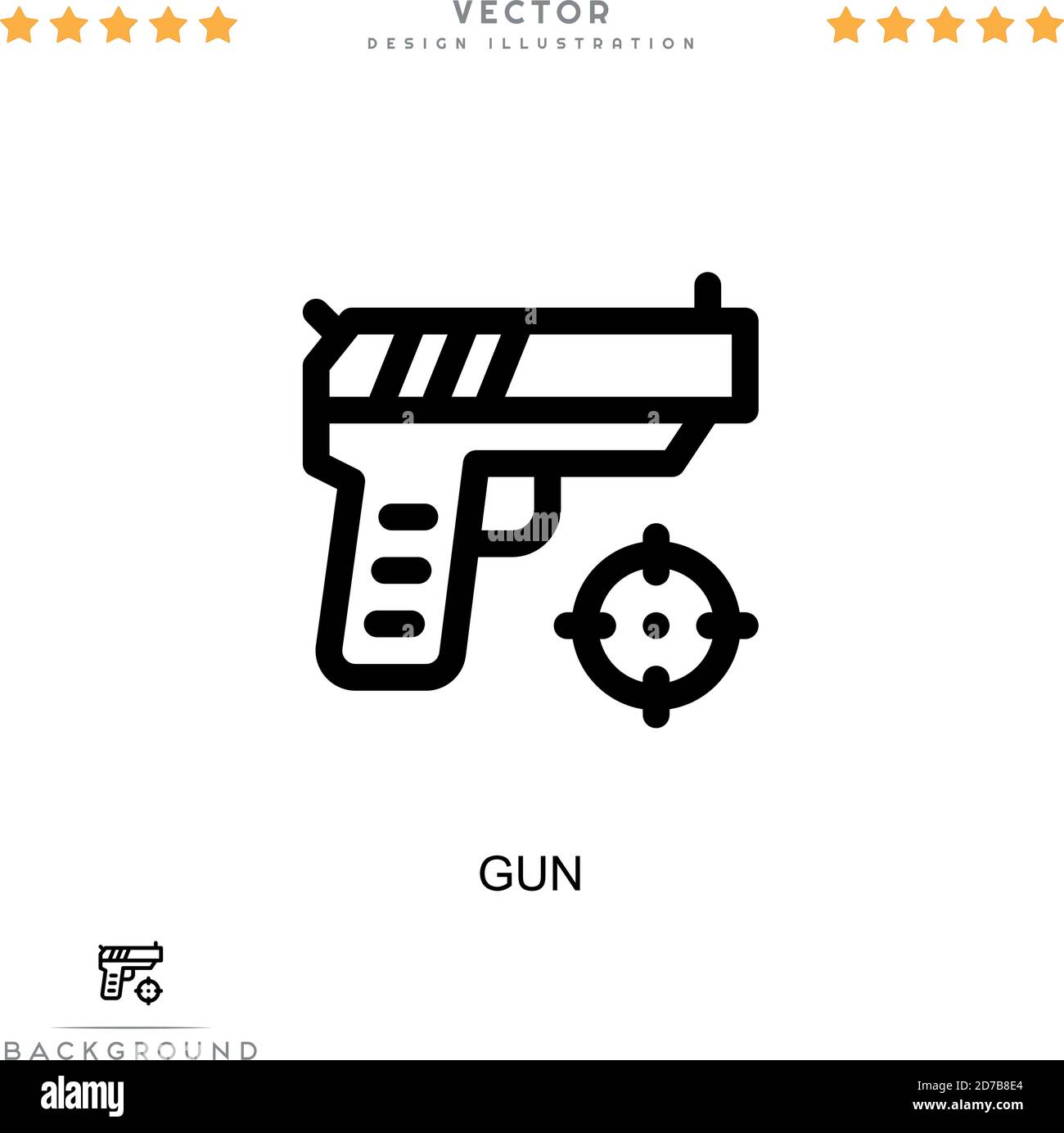 Icône pistolet. Élément simple de la collecte des perturbations numériques. Icône Line Gun pour les modèles, les infographies et bien plus encore Illustration de Vecteur
