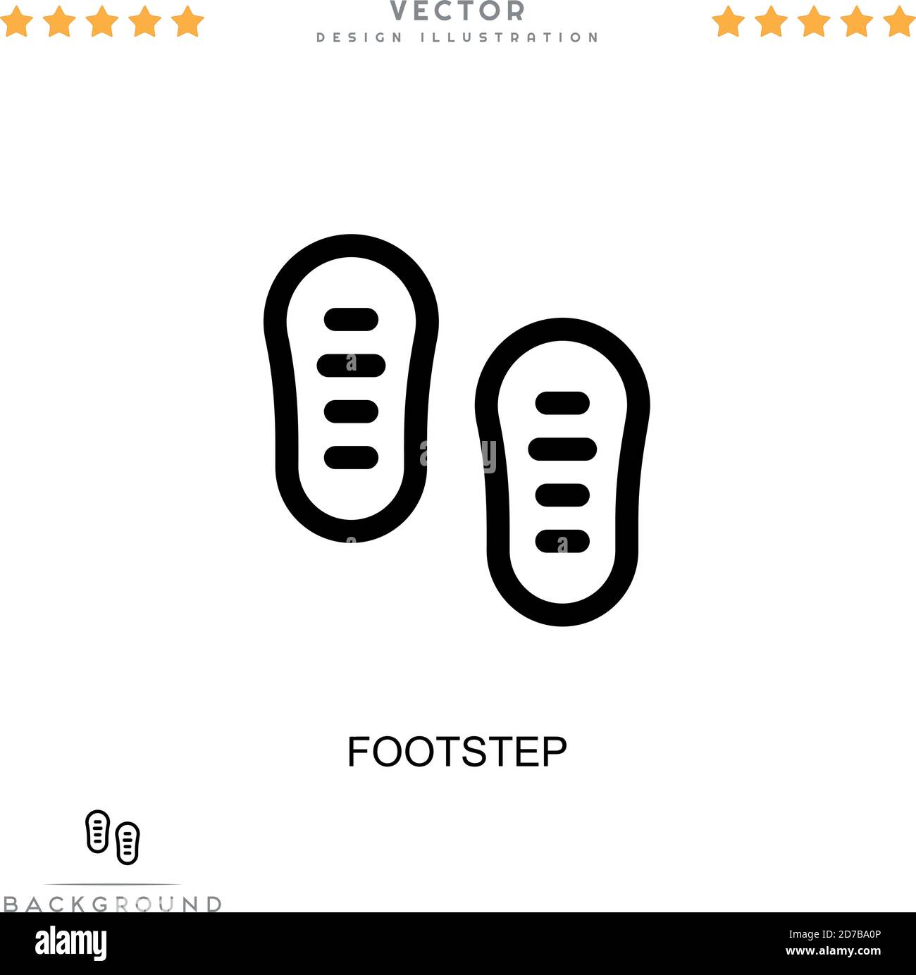 Icône de marchepied. Élément simple de la collecte des perturbations numériques. Icône Line Footstep pour les modèles, les infographies et plus encore Illustration de Vecteur