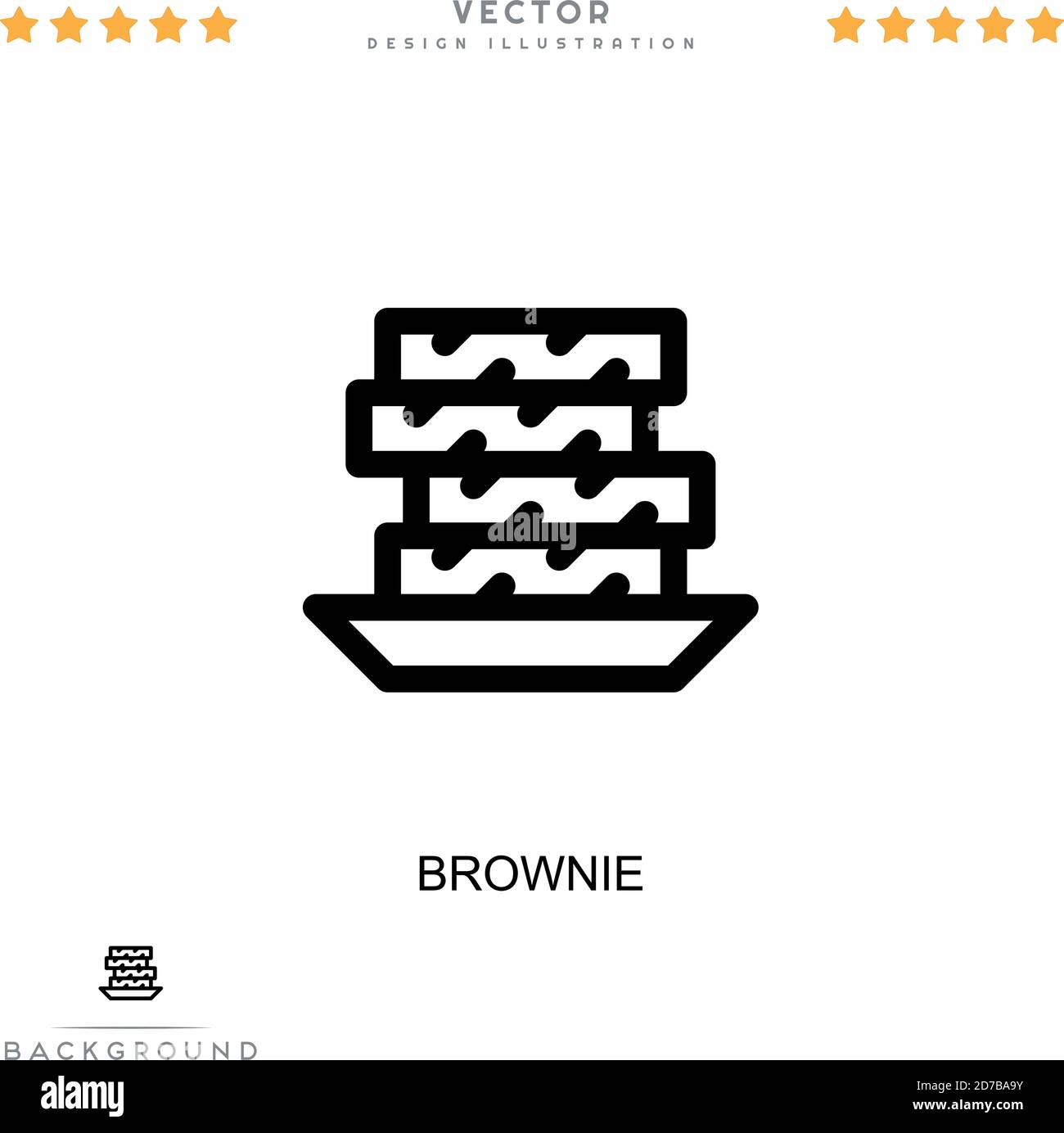 Icône Brownie. Élément simple de la collecte des perturbations numériques. Icône Line Brownie pour modèles, infographies et bien plus encore Illustration de Vecteur