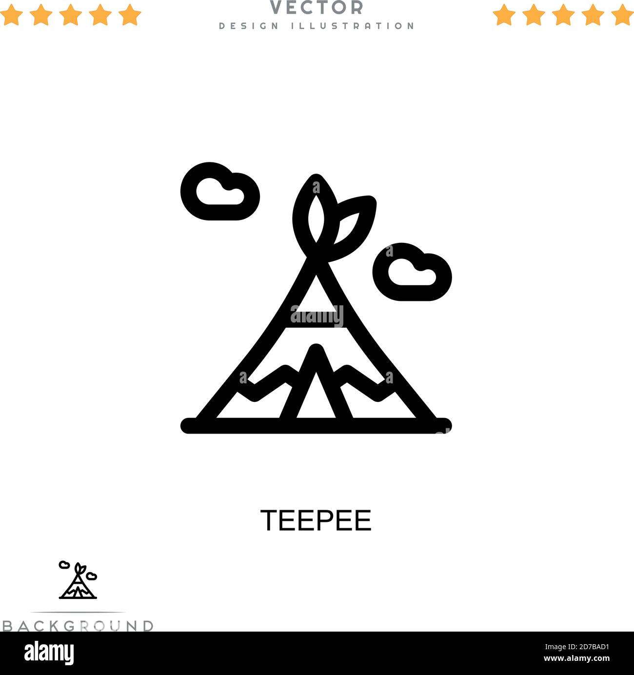 Icône de tipi. Élément simple de la collecte des perturbations numériques. Icône Line Teepee pour les modèles, les infographies et bien plus encore Illustration de Vecteur