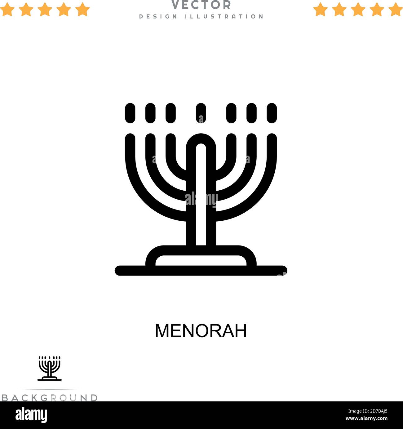 Icône Menorah. Élément simple de la collecte des perturbations numériques. Icône Line Menorah pour modèles, infographies et plus encore Illustration de Vecteur