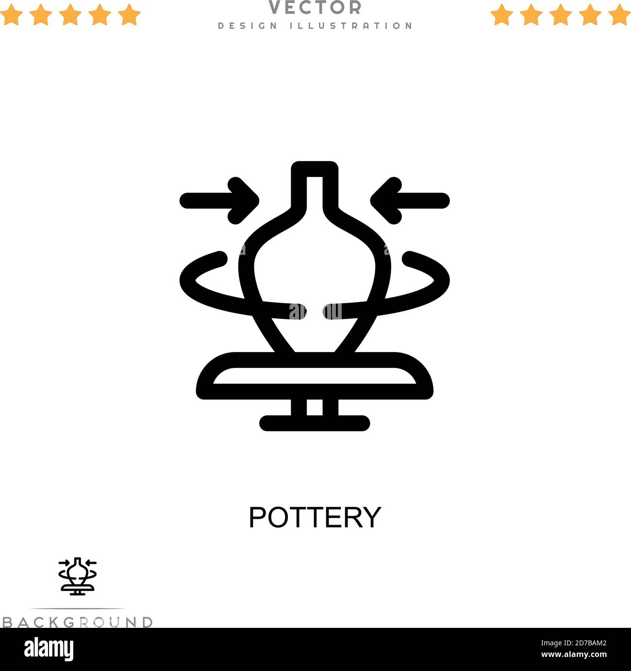 Icône Poterie. Élément simple de la collecte des perturbations numériques. Icône Line Pottery pour les modèles, les infographies et plus encore Illustration de Vecteur