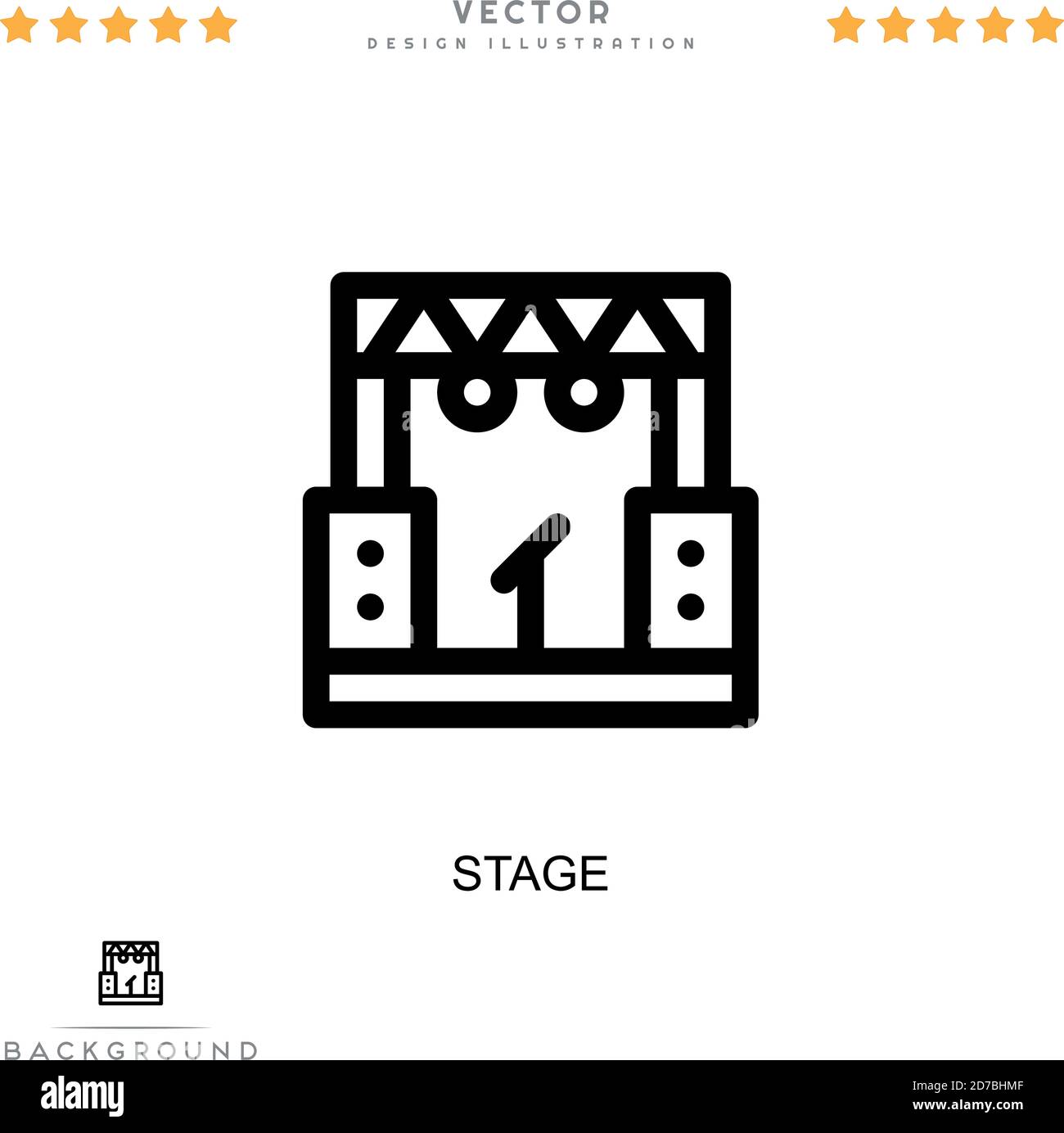 Icône Stage. Élément simple de la collecte des perturbations numériques. Icône Line Stage pour les modèles, les infographies et plus encore Illustration de Vecteur