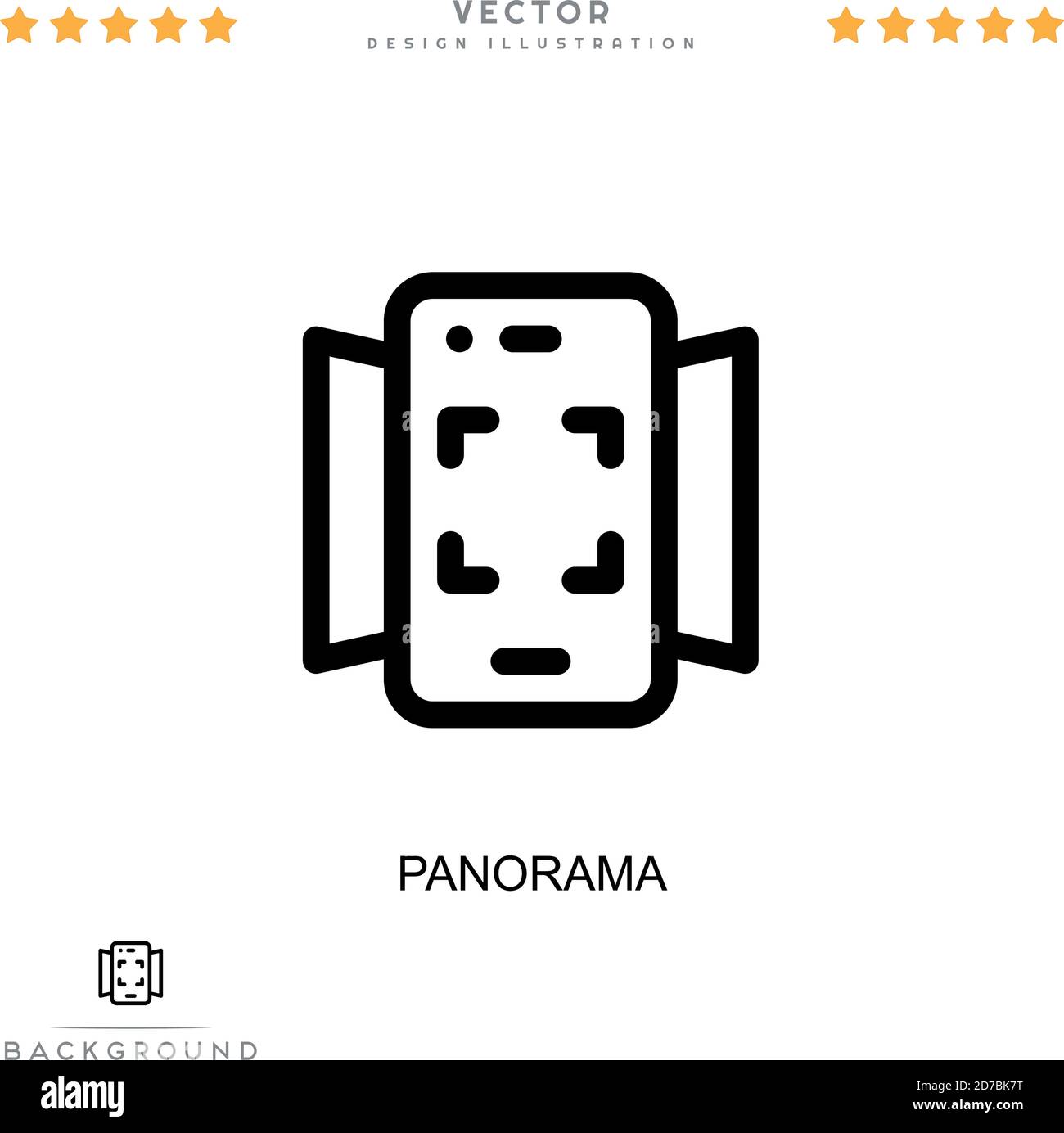 Icône Panorama. Élément simple de la collecte des perturbations numériques. Icône Panorama par ligne pour les modèles, les infographies et plus encore Illustration de Vecteur