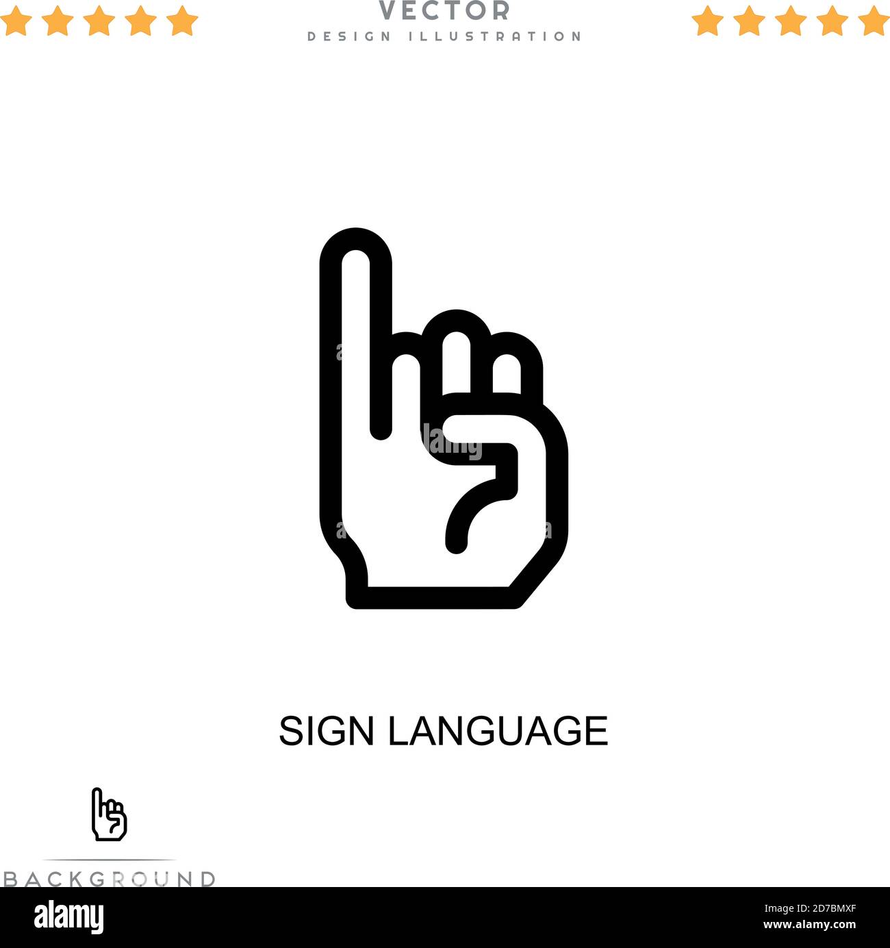 Icône de langue des signes. Élément simple de la collecte des ...