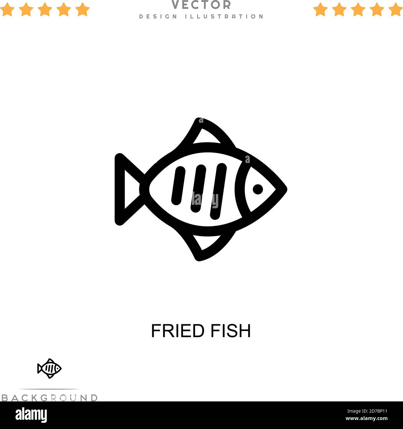 Icône poisson frit. Élément simple de la collecte des perturbations numériques. Line Fried Fish icon pour modèles, infographies et bien plus encore Illustration de Vecteur