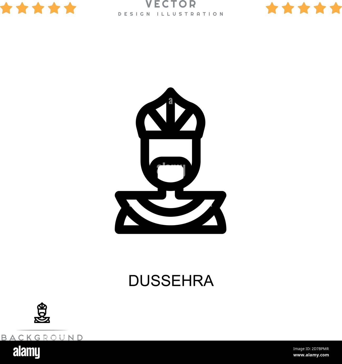 Icône Dussehra. Élément simple de la collecte des perturbations numériques. Icône Line Dussehra pour modèles, infographies et bien plus encore Illustration de Vecteur