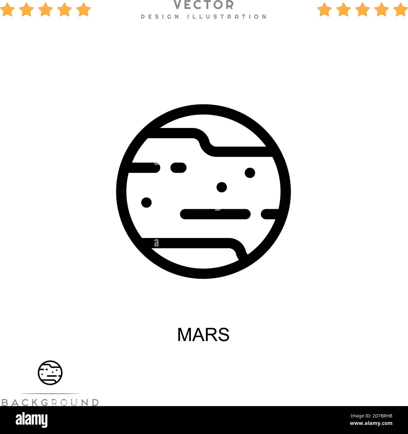 Icône Mars. Élément simple de la collecte des perturbations numériques. Icône Line Mars pour modèles, infographies et bien plus encore Illustration de Vecteur