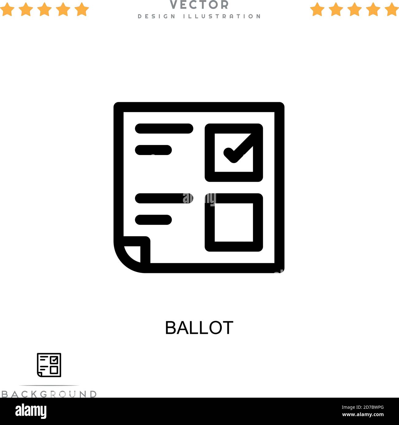 Icône de bulletin de vote. Élément simple de la collecte des perturbations numériques. Icône de bulletin de vote par ligne pour les modèles, les infographies et plus encore Illustration de Vecteur