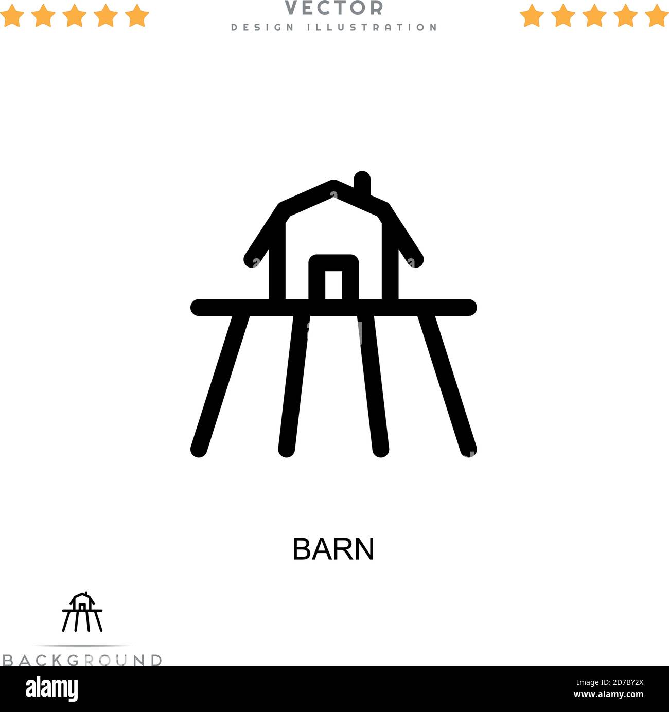 Icône Barn. Élément simple de la collecte des perturbations numériques. Icône de barre de ligne pour les modèles, les infographies et plus encore Illustration de Vecteur