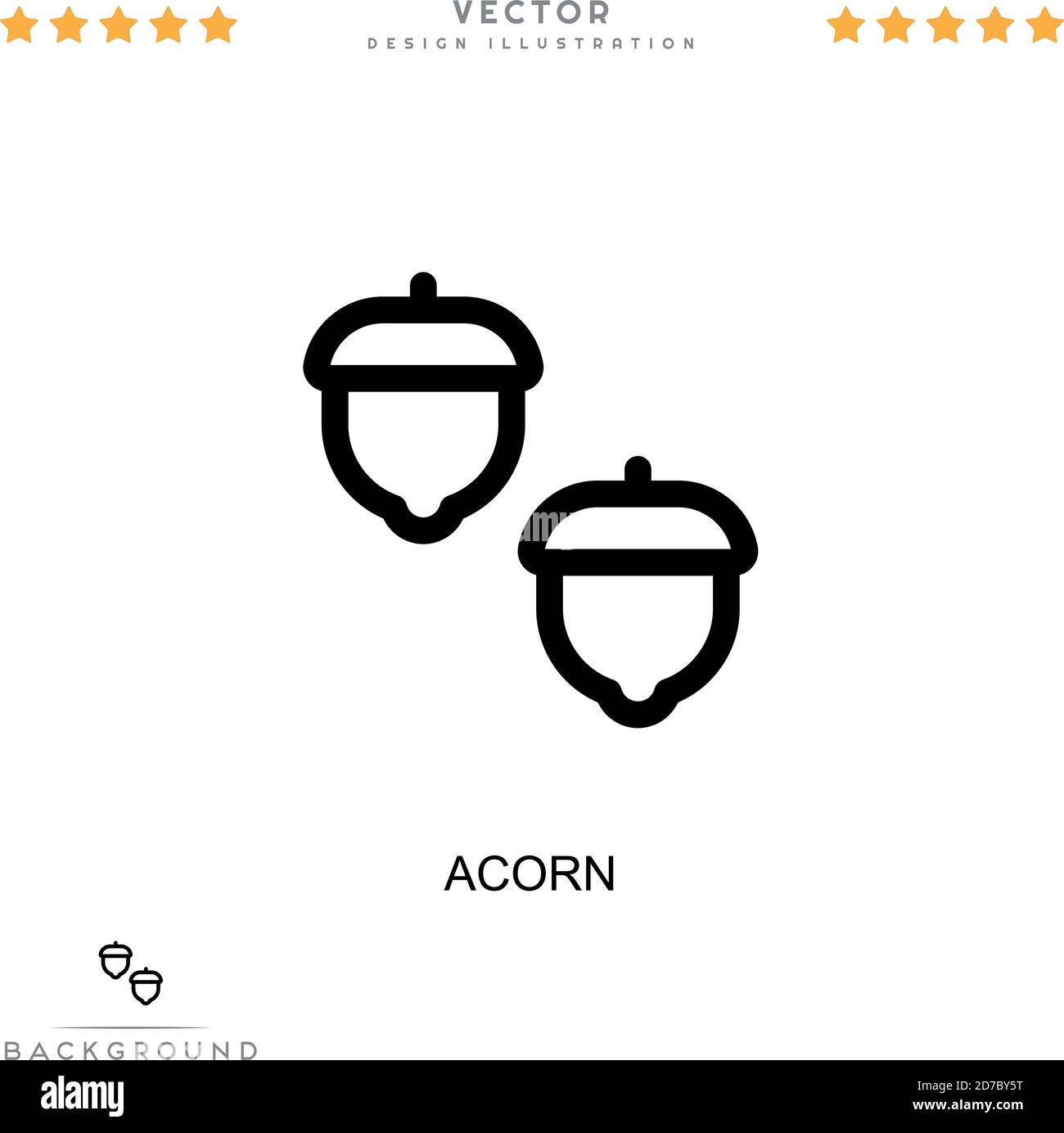 Icône Acorn. Élément simple de la collecte des perturbations numériques. Icône Line Acorn pour les modèles, les infographies et plus encore Illustration de Vecteur