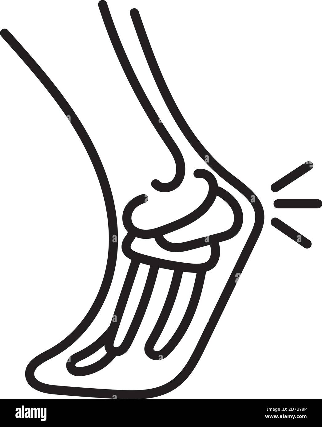 motif vectoriel d'icône style ligne de douleur au talon d'achille Illustration de Vecteur