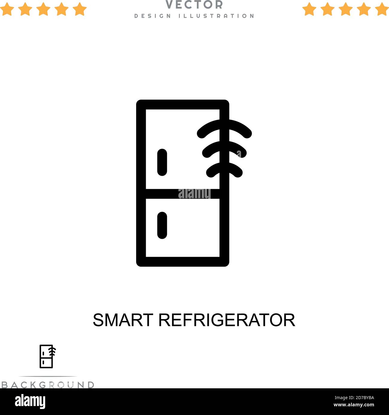 Icône Smart frigidaire. Élément simple de la collecte des perturbations numériques. Icône Line Smart pour réfrigérateur pour modèles, infographies et bien plus encore Illustration de Vecteur