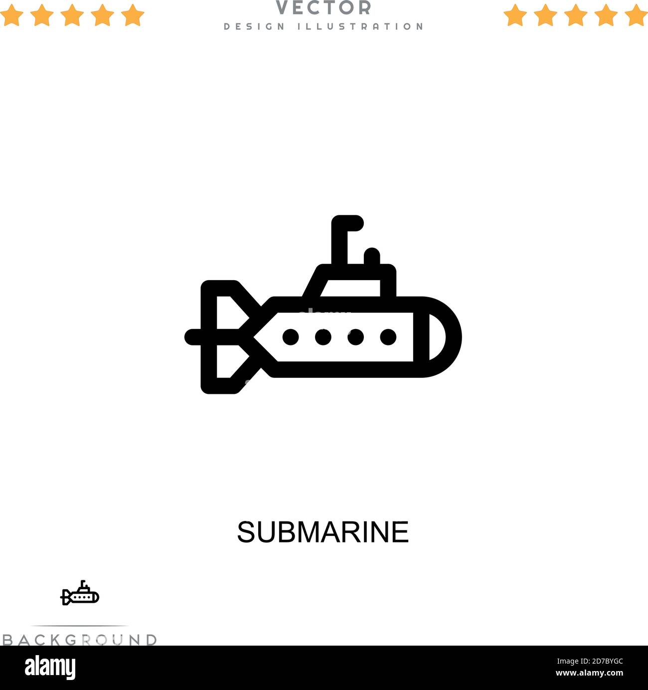 Icône sous-marin. Élément simple de la collecte des perturbations numériques. Icône sous-marine de ligne pour les modèles, les infographies et plus encore Illustration de Vecteur