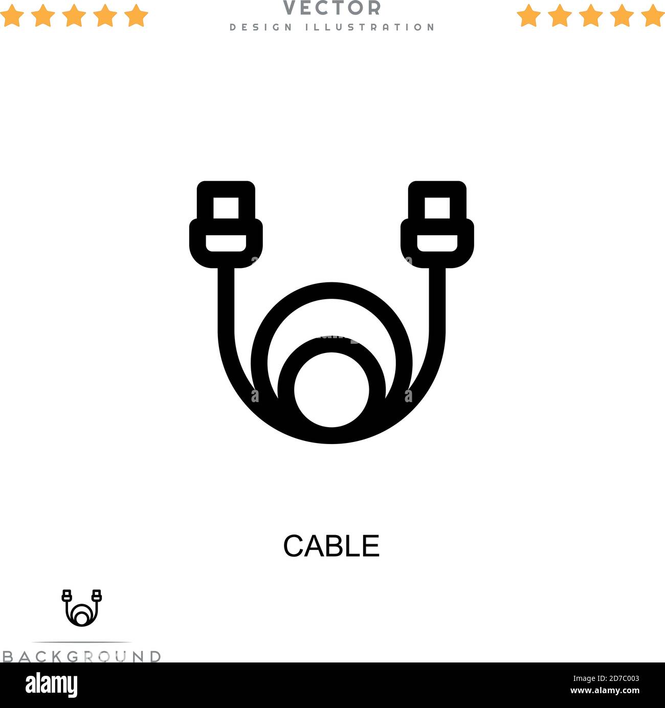 Icône de câble. Élément simple de la collecte des perturbations numériques. Icône de câble de ligne pour les modèles, les infographies et plus encore Illustration de Vecteur