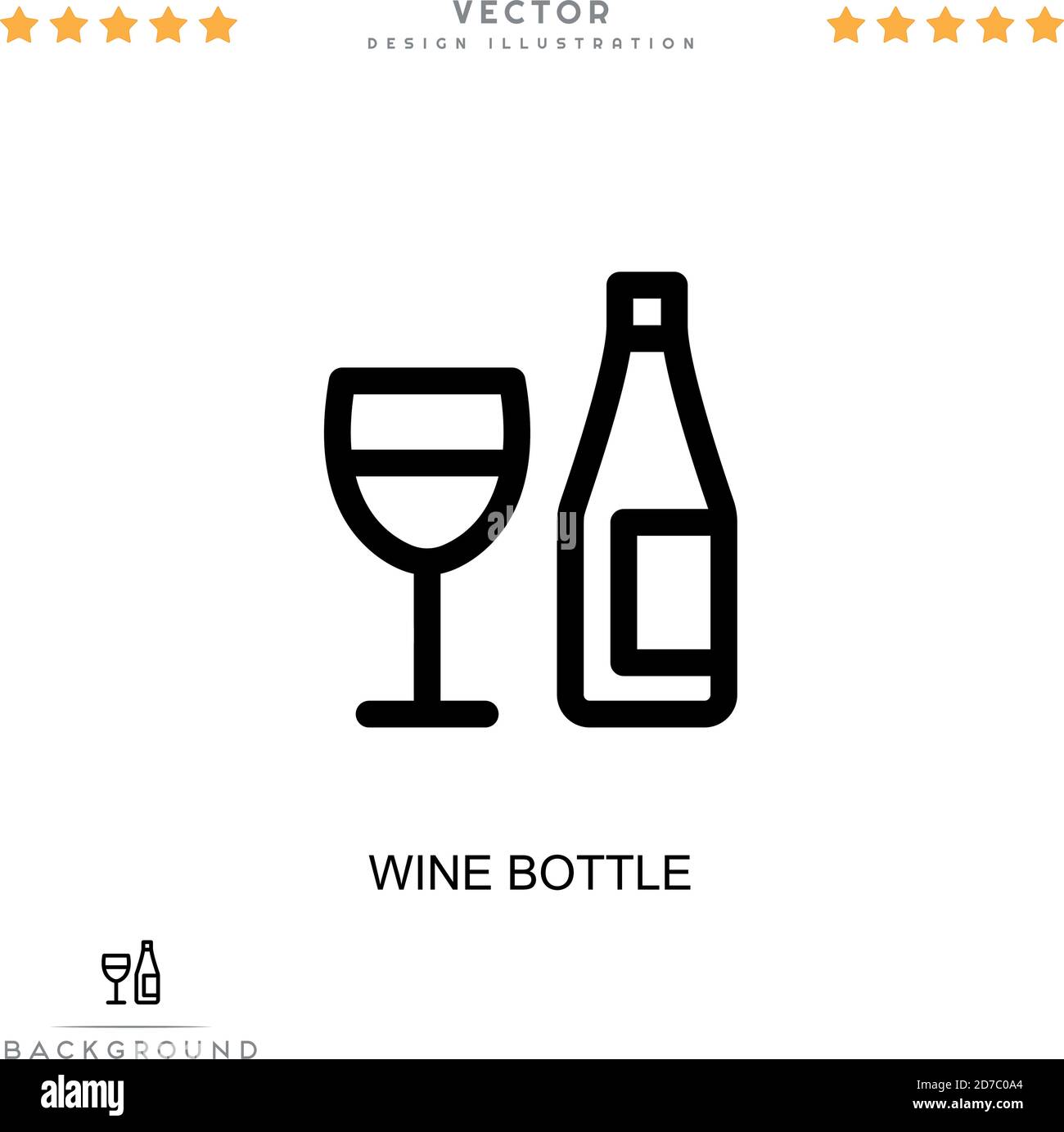 Icône bouteille de vin. Élément simple de la collecte des perturbations ...