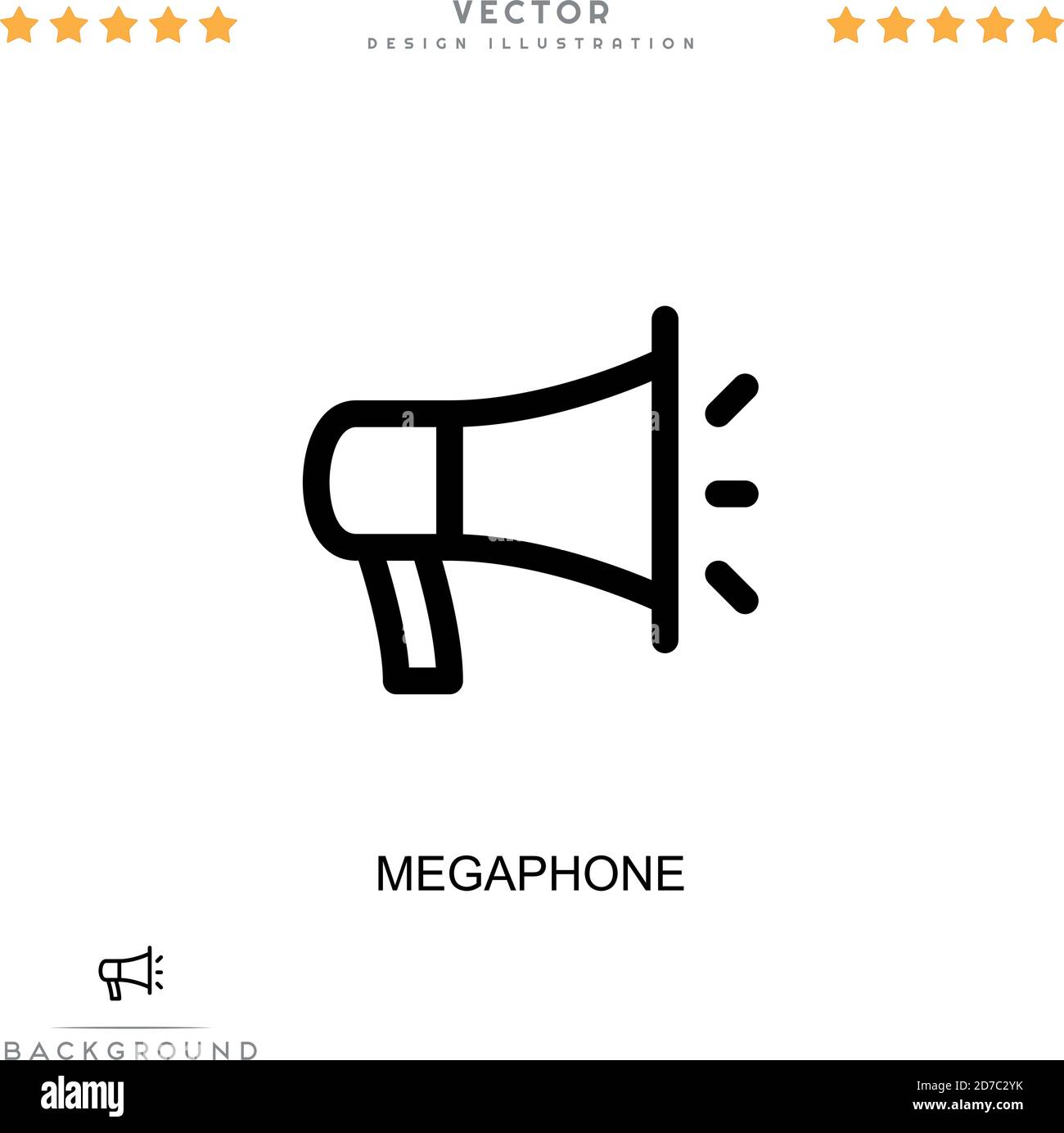 Icône mégaphone. Élément simple de la collecte des perturbations numériques. Icône Line Megaphone pour modèles, infographies et bien plus encore Illustration de Vecteur