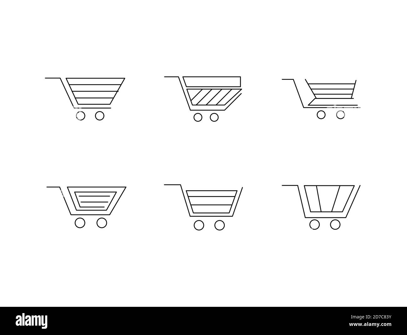 Ensemble d'icônes de chariot et de panier avec différents formation Illustration de Vecteur